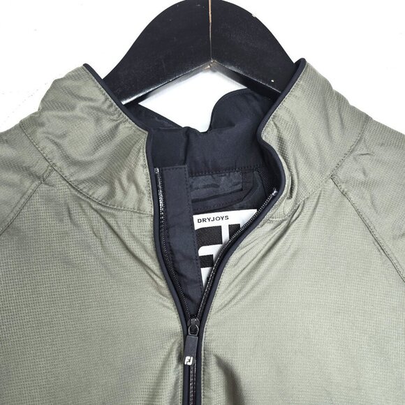 Footjoy Dryjoys Tour Collection Green Windbreaker 1/4 Zip Pullover Jacket Golf - Picture 6 of 12